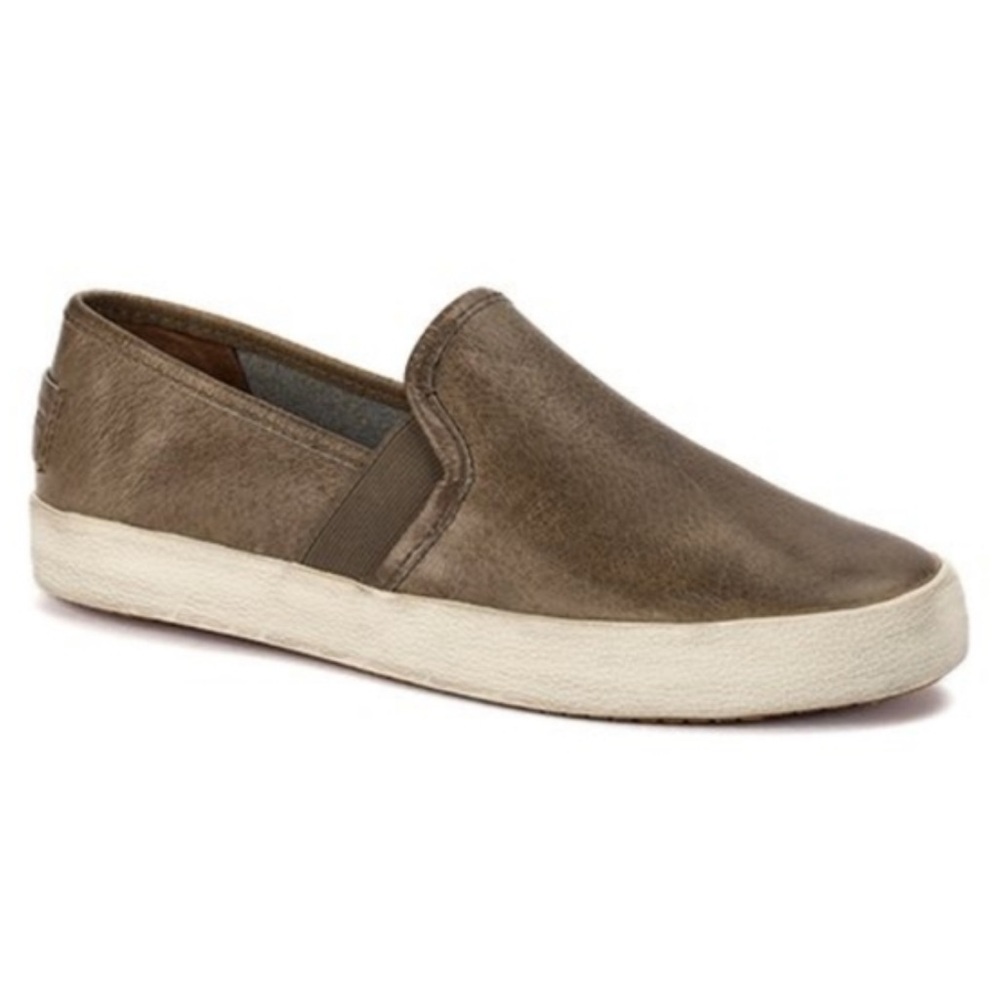 Frye Dylan Womens Brown Leather Sneaker Slip On Loafer Shoe Size 7.5 Minimalist